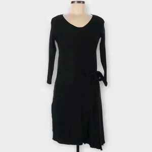 Rivamonti Solid Black Casual Dress Size S